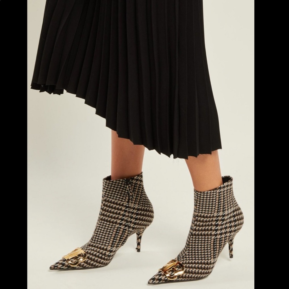 Balenciaga Houndstooth Ankle Boots